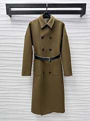 Okify Dior Green Double-Sided Belted Long Coat SML - 1