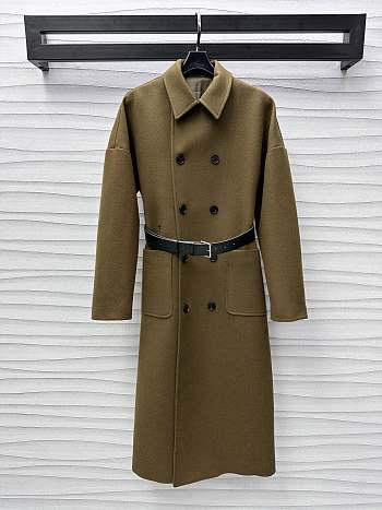 Okify Dior Green Double-Sided Belted Long Coat SML