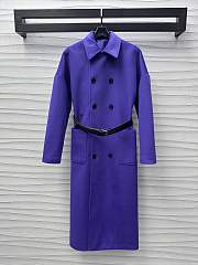 Okify Dior Purple Double-Sided Belted Long Coat SML - 1