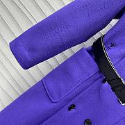 Okify Dior Purple Double-Sided Belted Long Coat SML - 4