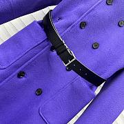 Okify Dior Purple Double-Sided Belted Long Coat SML - 3