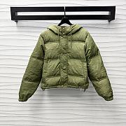 Okify Celine green embroidered hooded down jacket SML  - 1