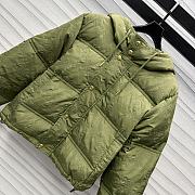 Okify Celine green embroidered hooded down jacket SML  - 3