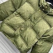 Okify Celine green embroidered hooded down jacket SML  - 2