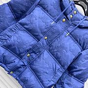 Okify Celine blue embroidered hooded down jacket SML  - 4