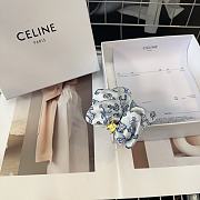 Okify Celine Blue Silk Scrunchies Hairtie 19245 - 2