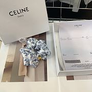 Okify Celine Blue Silk Scrunchies Hairtie 19245 - 3