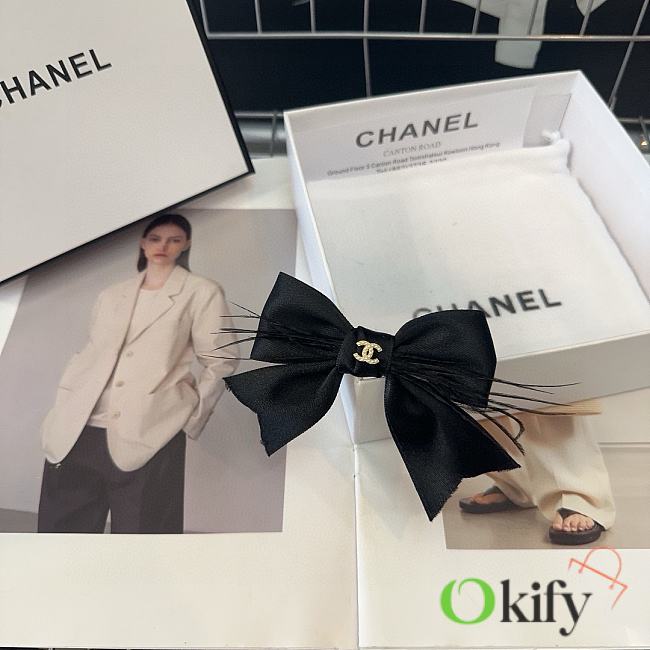 Okify Chanel Black Bow Hairclip 19246 - 1