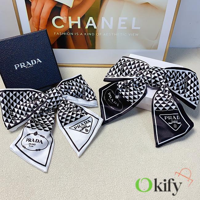 Okify Prada Set 2 Black And White Bow Hairclip 19249 - 1