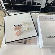 Okify Chanel Set 2 Pairs Of Shiny Pink And White Hairclip 19255 - 1