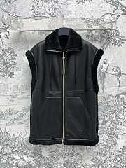 Okify Louis Vuitton Black Lambskin And Fur Vest Jacket SML - 1