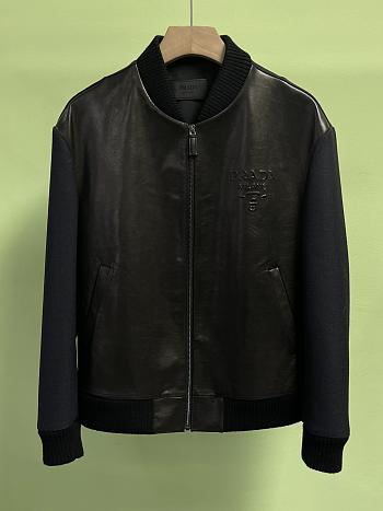 Okify Prada Black Lambskin Jacket M-3XL 