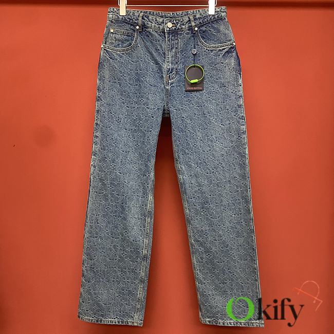 Okify Louis Vuitton Monogram Pattern Jeans  - 1