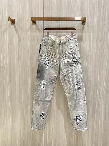 Okify Chrome Hearts Limited Cross Stitching Jeans 19277