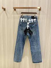 Okify Chrome Hearts Limited Cross Stitching Jeans 19279 - 3