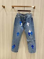 Okify Chrome Hearts Limited Cross Stitching Jeans 19280 - 1