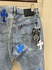 Okify Chrome Hearts Limited Cross Stitching Jeans 19280 - 2