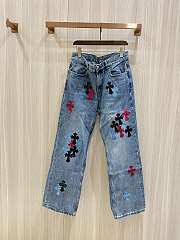 Okify Chrome Hearts Limited Cross Stitching Jeans 19281 - 1