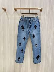 Okify Chrome Hearts Limited Cross Stitching Jeans 19282 - 1