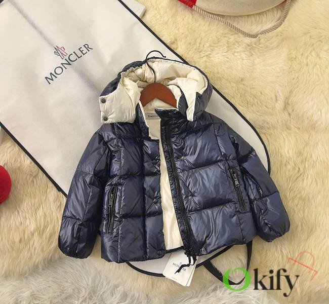 Okify Moncler Dark Blue Down Jacket for kids 110-160 - 1