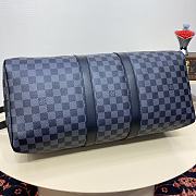 Okify Louis Vuitton Keepall Bandouliere Damier Azur Bag in black N41418 45x20x26cm - 2