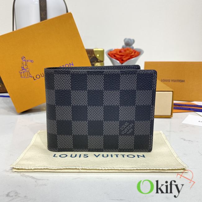 Okify Louis Vuitton Multiple Damier Graphite Black Wallet N62663 11.5x9x1.5cm - 1