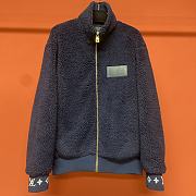 Okify Louis Vuitton Dark Blue Fur Jacket S-XL - 1