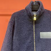 Okify Louis Vuitton Dark Blue Fur Jacket S-XL - 2