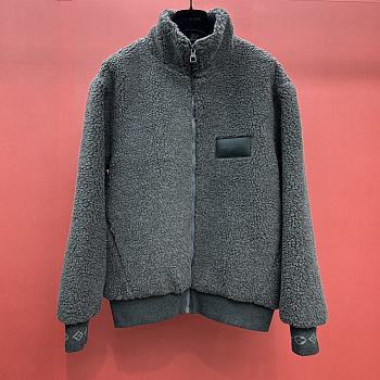 Okify Louis Vuitton Grey Gray Fur Jacket S-XL