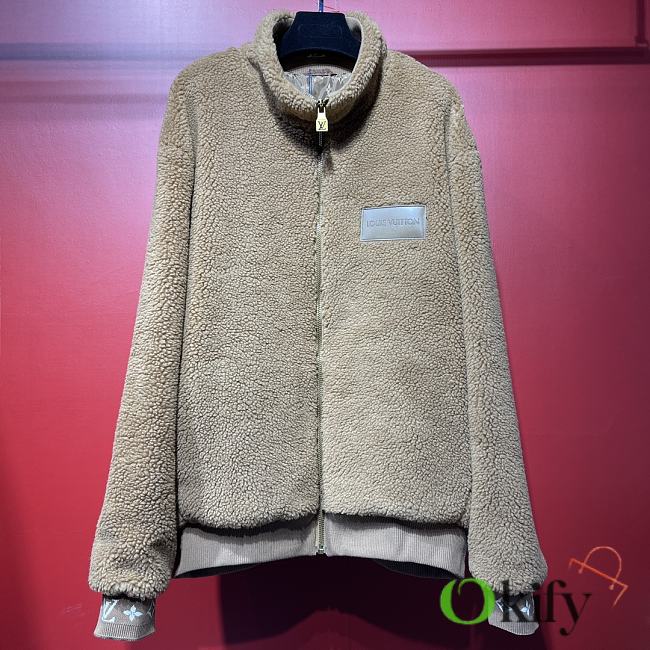 Okify Louis Vuitton Beige Fur Jacket S-XL - 1