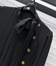 Okify Louis Vuitton Black Long Sleeve Pleat Dress SML - 2