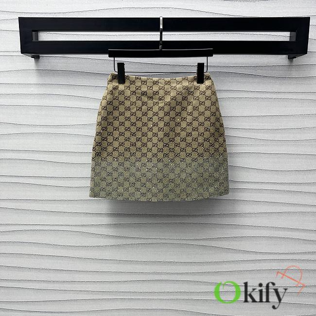 Okify Gucci jacquard diamond cotton skirt SML - 1