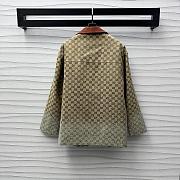 Okify Gucci jacquard diamond interlaced velvet collar jacket SML - 5