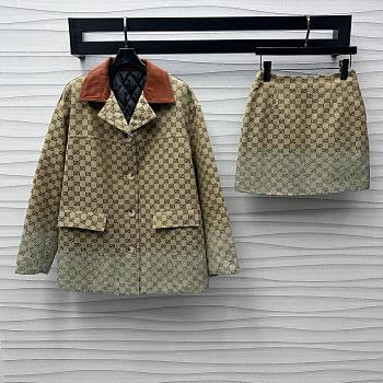 Okify Gucci Set jacquard diamond jacket and skirt SML 