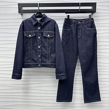 Okify Chanel Set Denim Jacket and Jeans SML 