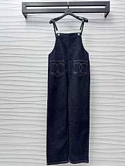 Okify Chanel Double C denim suspender trousers  - 1