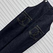 Okify Chanel Double C denim suspender trousers  - 3