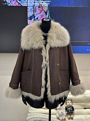 Okify Fendi brown goose down fox jacket S-XL - 1