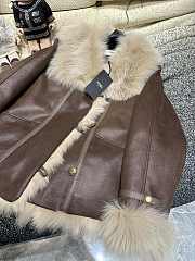 Okify Fendi brown goose down fox jacket S-XL - 3