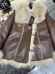 Okify Fendi brown goose down fox jacket S-XL - 2