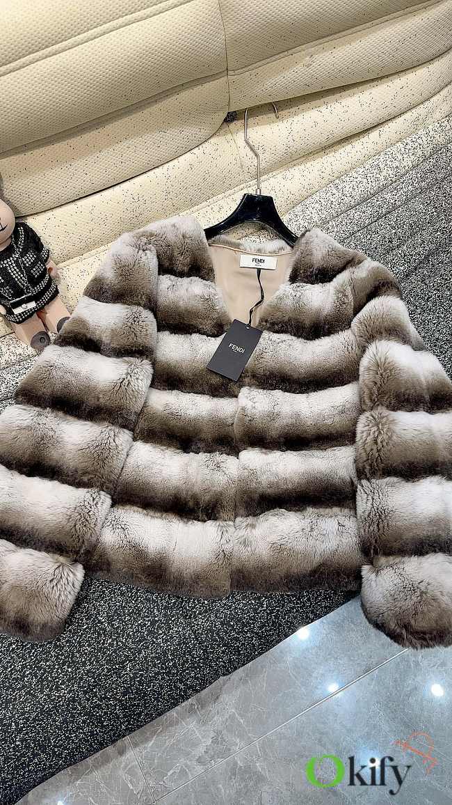 Okify Fendi pure natural Rex rabbit wool jacket SML - 1