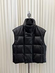 Okify Givenchy Black Leather Down Vest Jacket S-3XL - 1