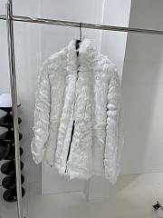 Okify Balenciaga white embroidered fleece outline jacket SML - 1