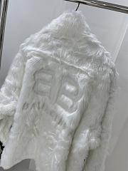 Okify Balenciaga white embroidered fleece outline jacket SML - 3