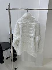 Okify Balenciaga white embroidered fleece outline jacket SML - 2