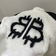 Okify Balenciaga Double B graffiti fleece outline jacket in white SML - 3