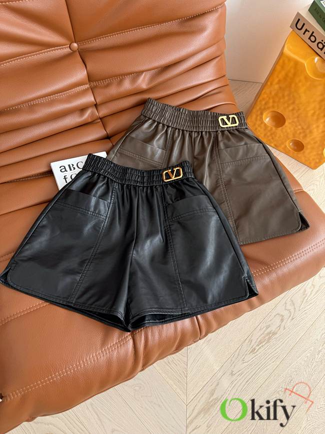 Okify Valentino Leather Shorts  - 1