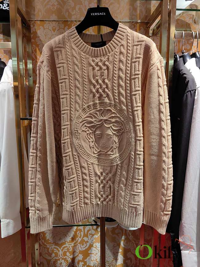 Okify Versace Beige Wool Sweater S-XL  - 1