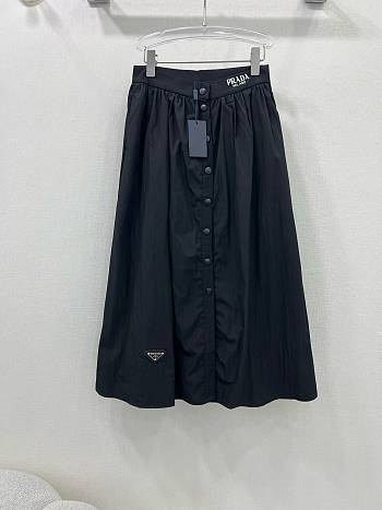 Okify Prada high-grade sun-proof fabric black long skirt S-XL 