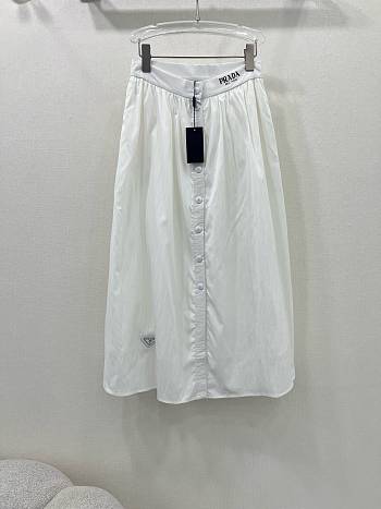 Okify Prada high-grade sun-proof fabric white long skirt S-XL 